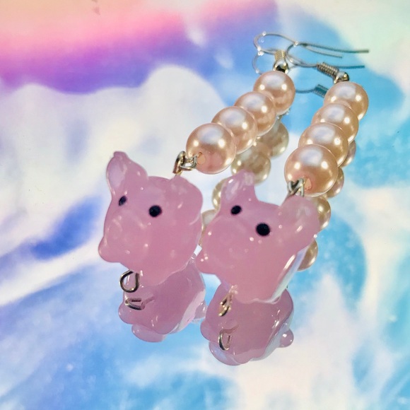 Glass piggies earrings - Picture 1 of 1